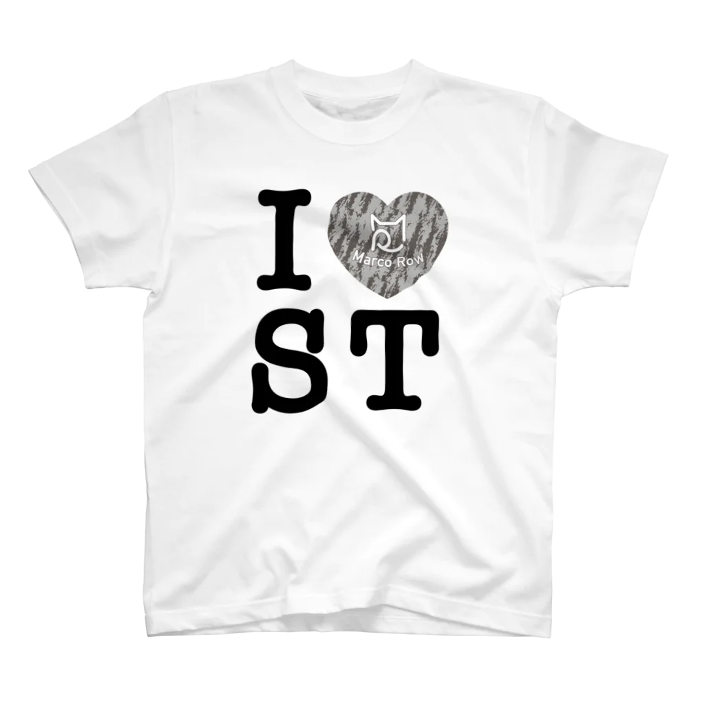 SHOP W　SUZURI店のI ♥ Saba Tora Tシャツ スタンダードTシャツ