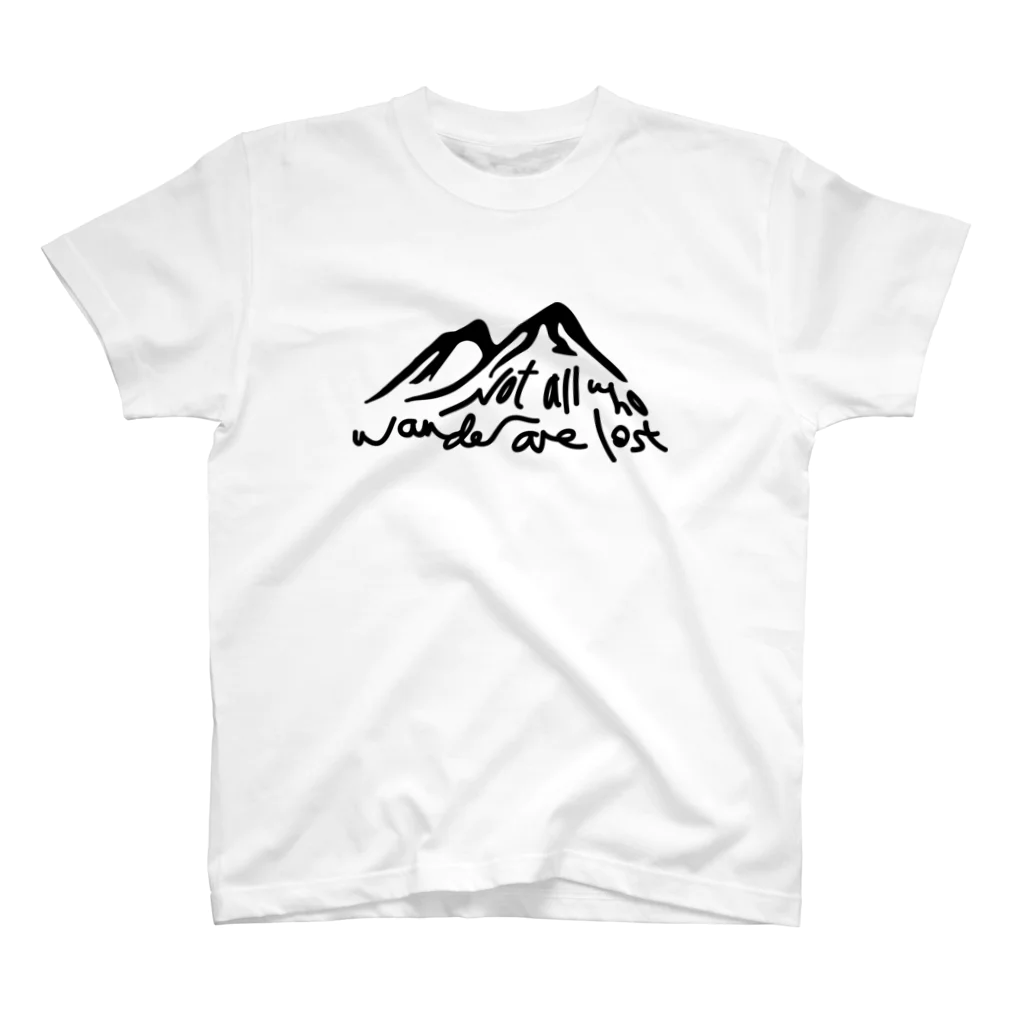 emmacchiのNot All Who Wander Are Lost (黒文字) Regular Fit T-Shirt