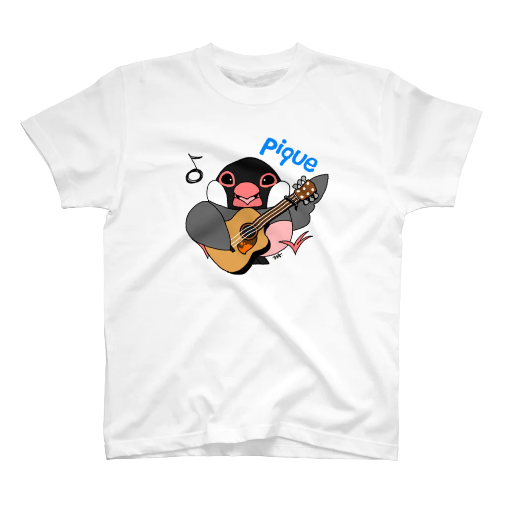ピケ@音楽好きと繋がりたいの文鳥音楽ピケ（ピケ、ギターver） Regular Fit T-Shirt