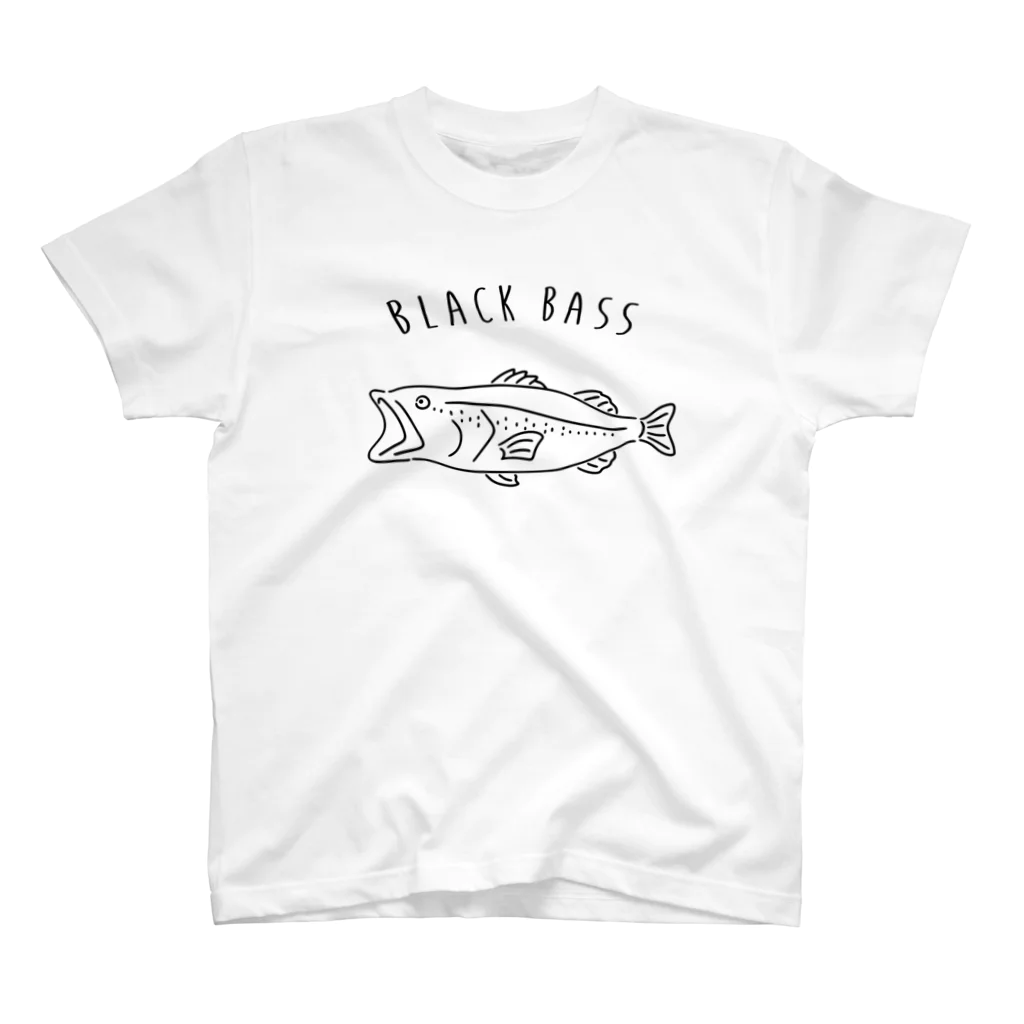 Aliviostaのブラックバス ゆるい魚イラスト #2 釣り スタンダードTシャツ