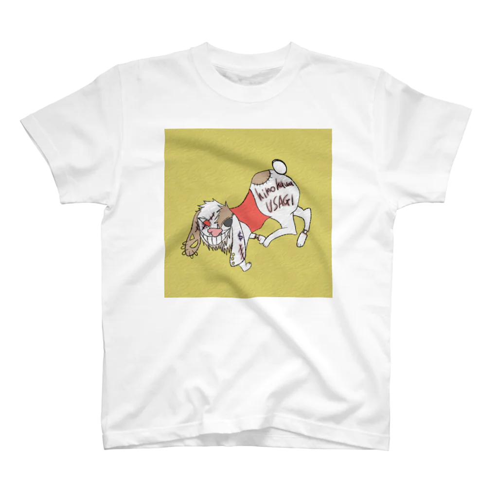 Rumiiiiiiのbusakawaウサギ 背景カラー Regular Fit T-Shirt