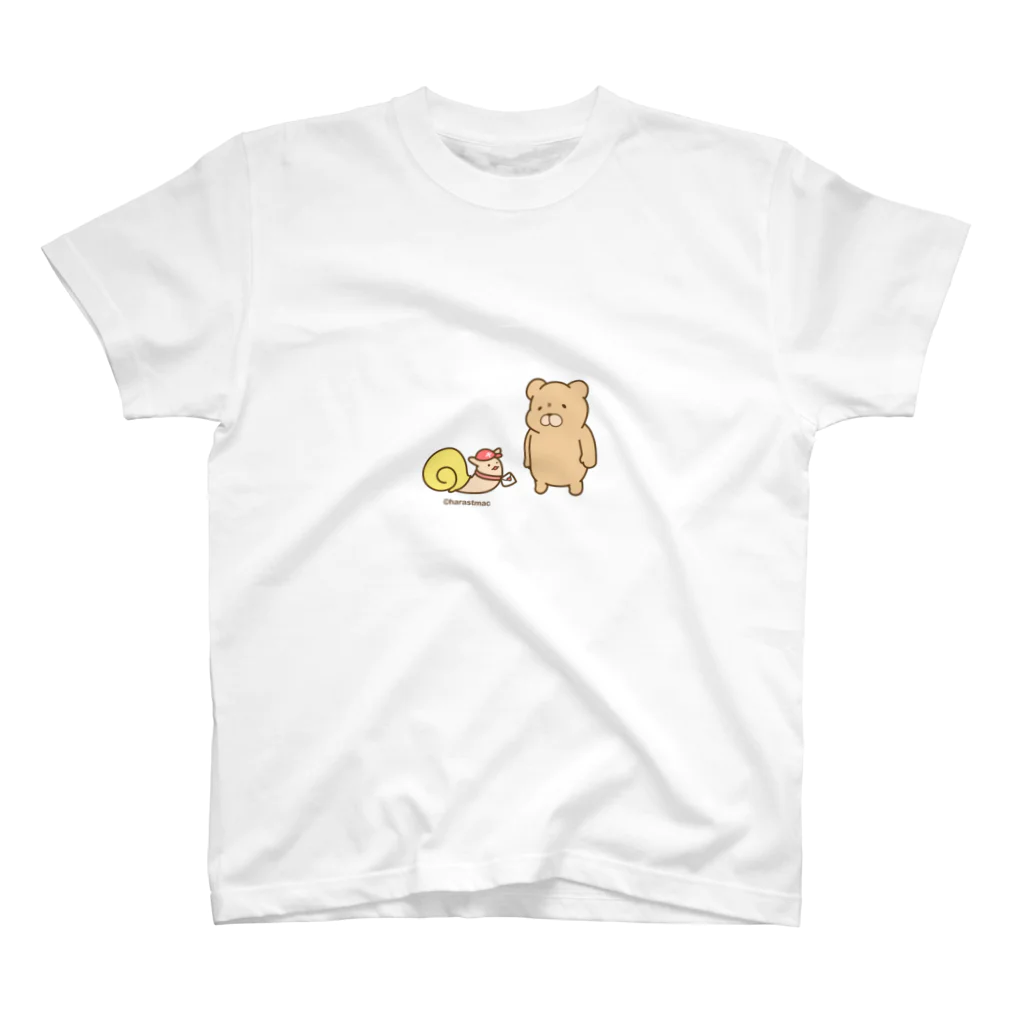 原ストマックのクマとカタツムリ スタンダードTシャツ