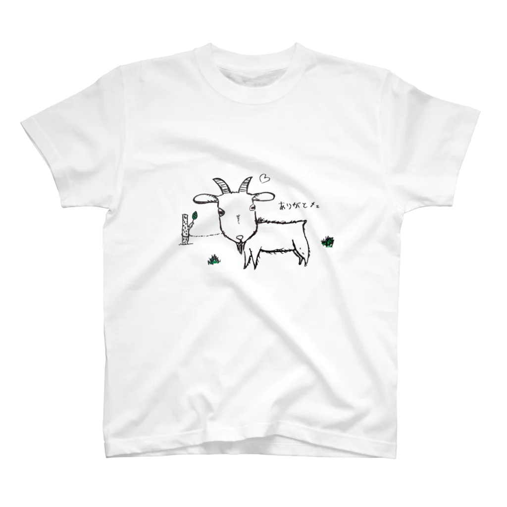 Basil the goatのカフェ看板ヤギT スタンダードTシャツ