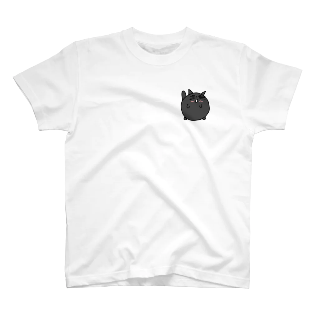 W@ntDesignのしあわせなねこちゃん 黒 Regular Fit T-Shirt