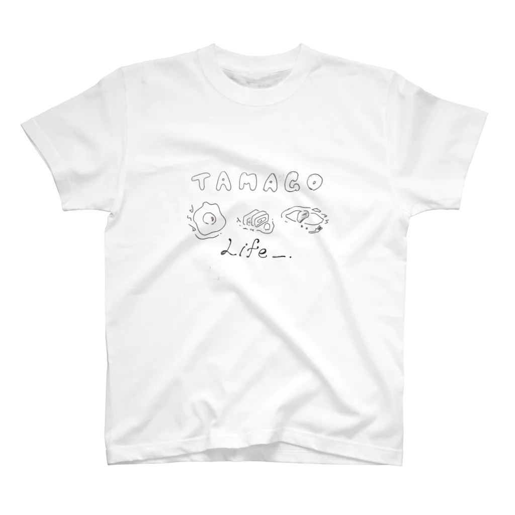 食べること寝ること。の卵LIFE。うちにあったボールペンにてアナログ書き。 スタンダードTシャツ