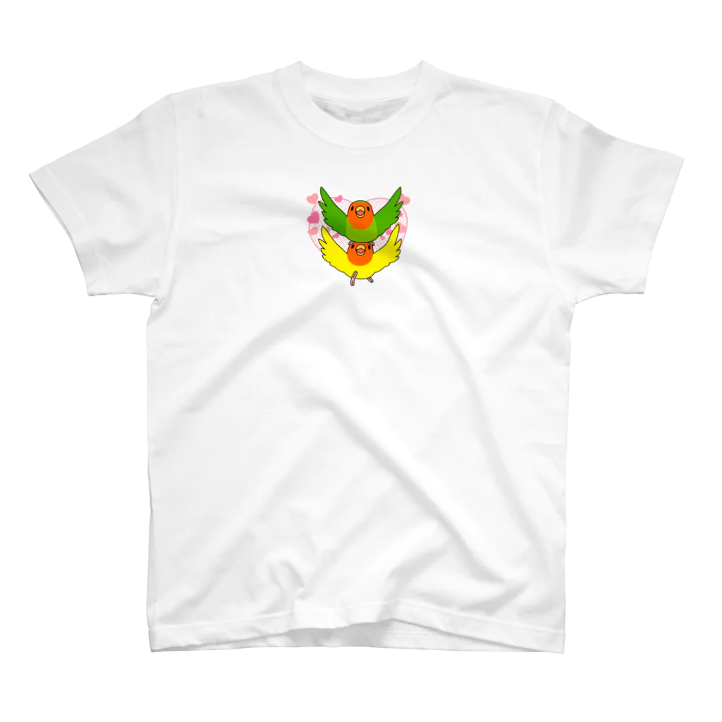 まめるりはことりのラブリーコザクラインコ【まめるりはことり】 スタンダードTシャツ