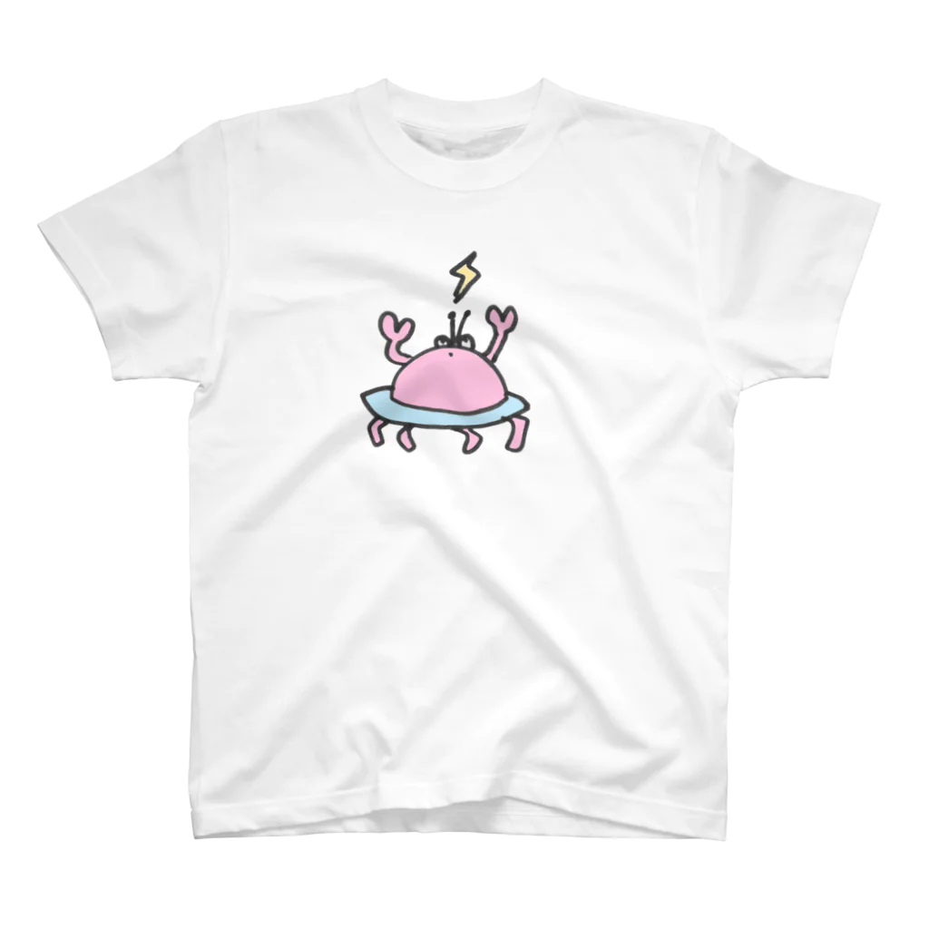 どろん堂のカニUFO パステル スタンダードTシャツ