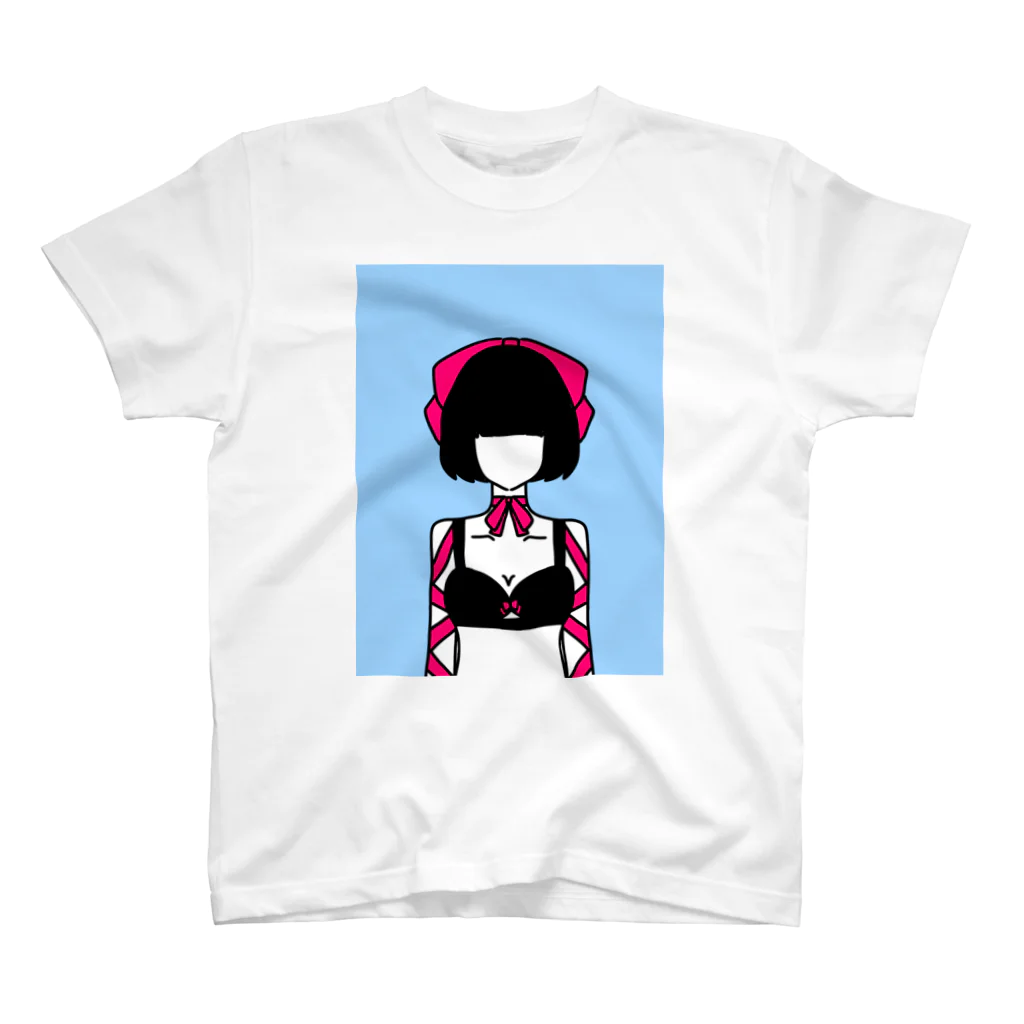 りるかの赤いリボンに縛られた女の子 スタンダードTシャツ