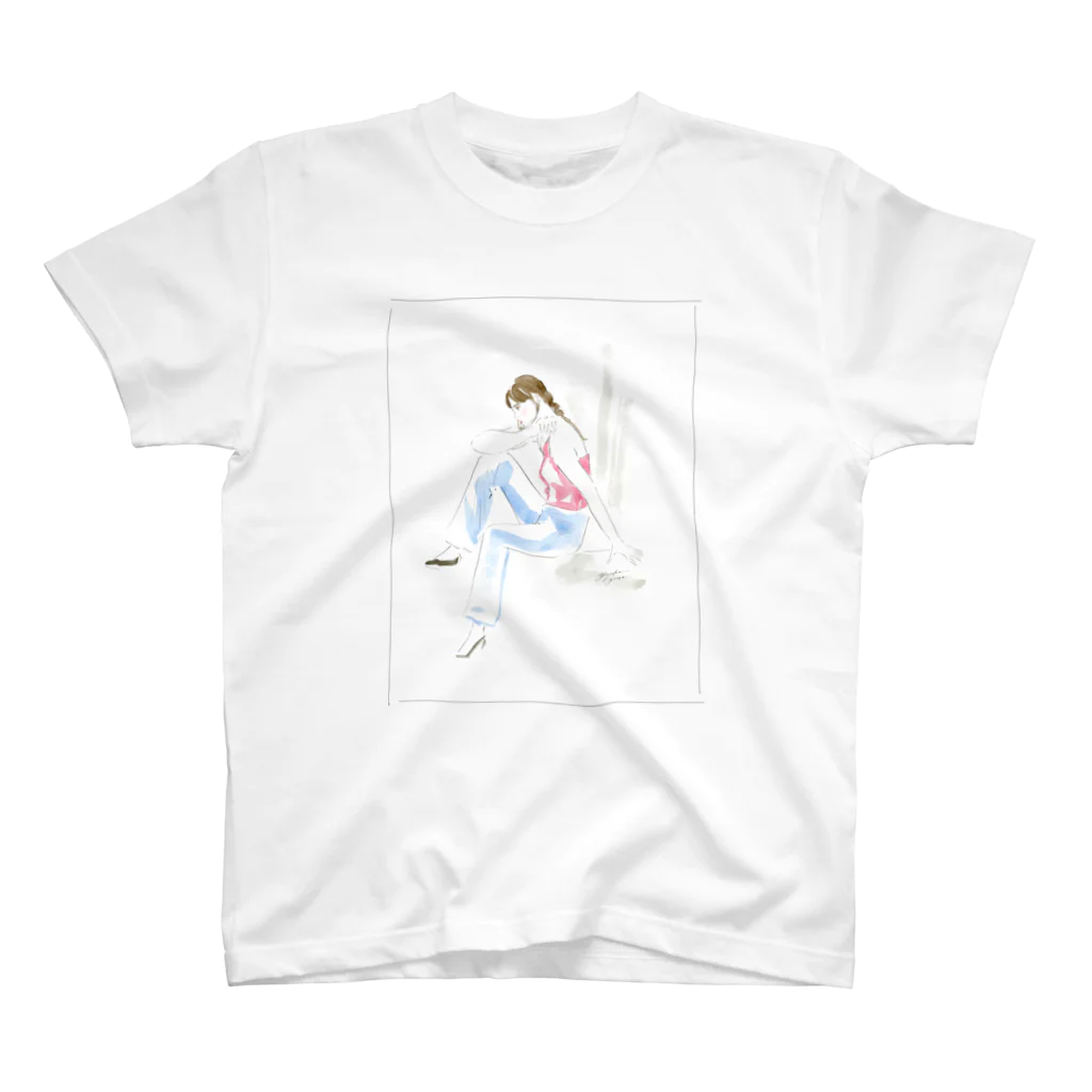 Yuriko OyamaのSingle braid woman スタンダードTシャツ