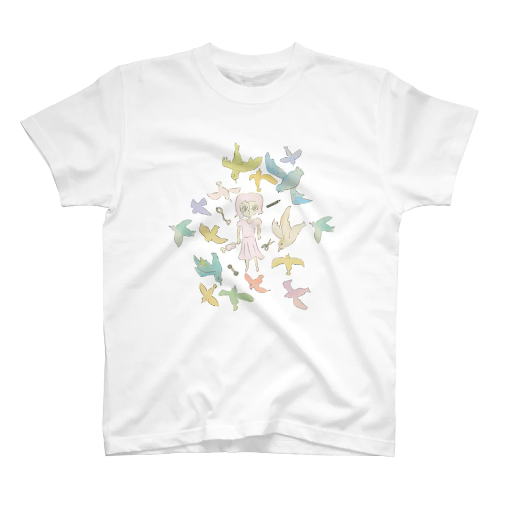 大橋裕之の女の子と鳥 Regular Fit T-Shirt