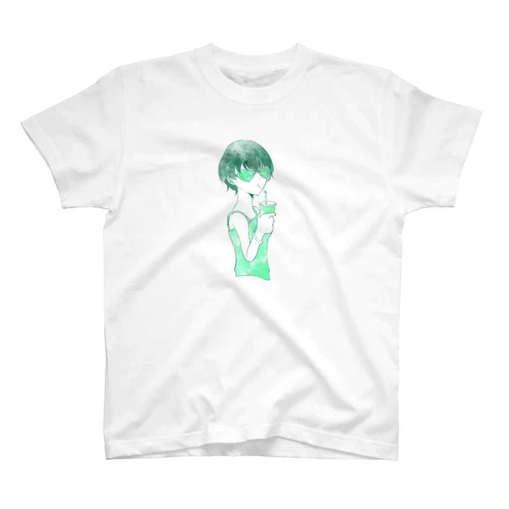 amsantの緑の女の子 Regular Fit T-Shirt