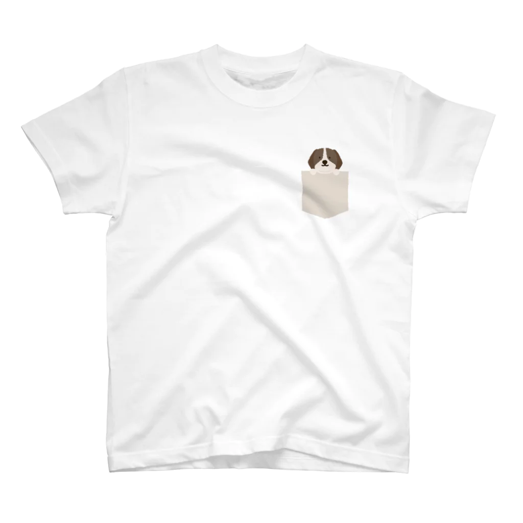 semioticaのひょっこりビーグル犬 Regular Fit T-Shirt