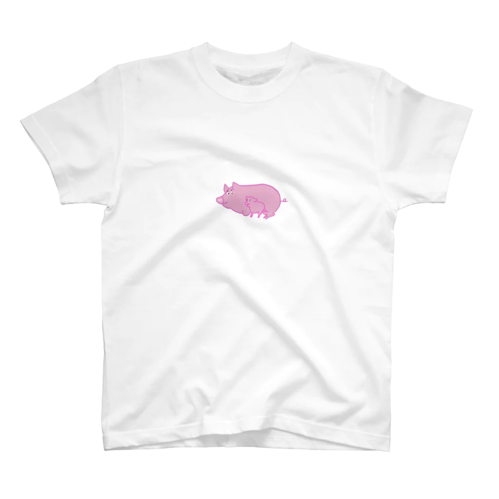 tocotocoのしあわせ親子ブタ🐽 スタンダードTシャツ