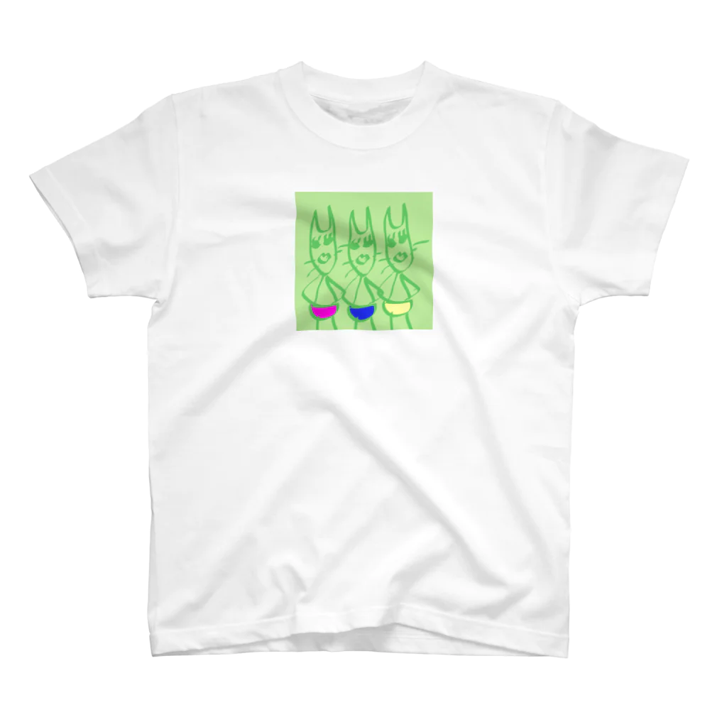 ぽまりにゃ庵の緑のパンニャー3 Regular Fit T-Shirt