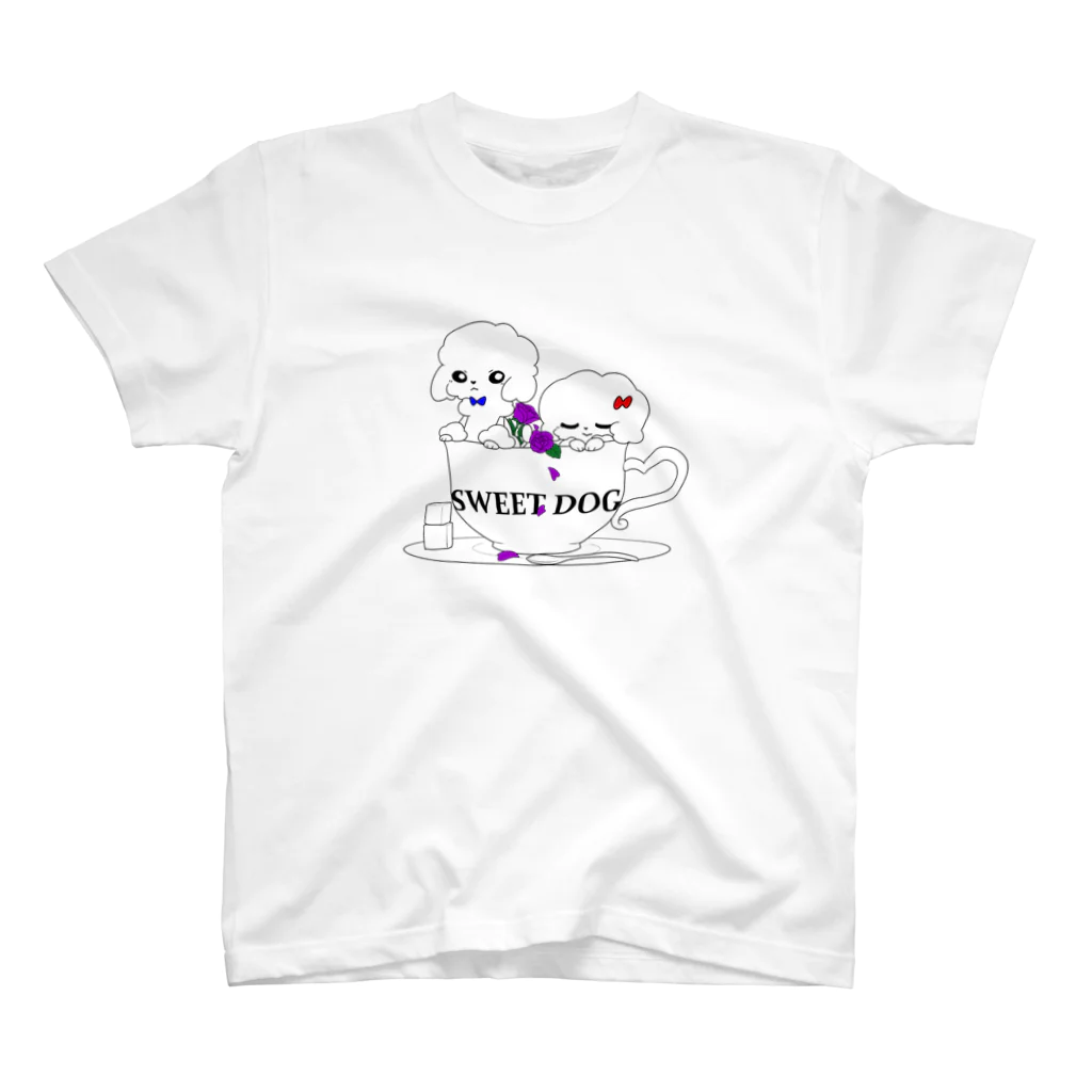 SWEET DOGのティーカップとプードル（シンプル） スタンダードTシャツ