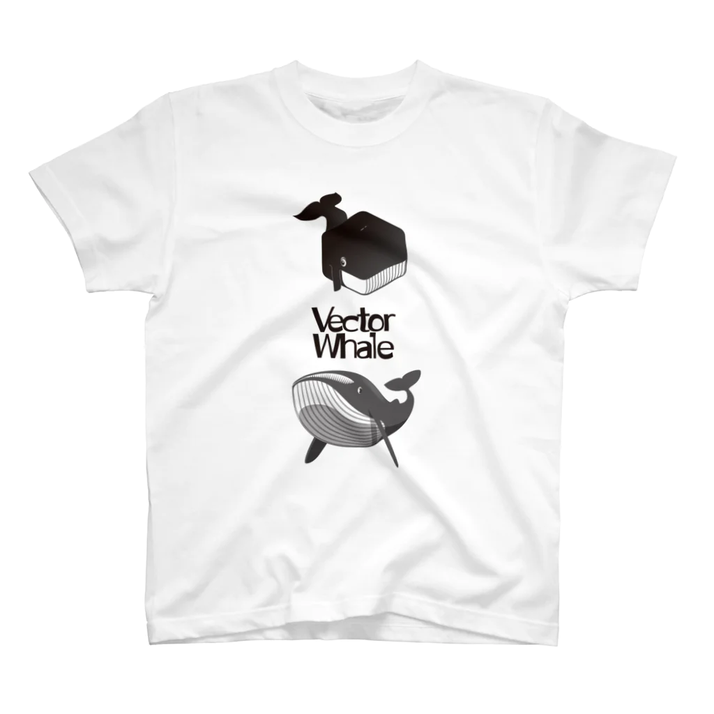 BowWorksのVector Whale 001 スタンダードTシャツ