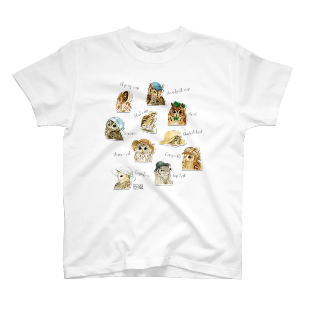 鵄　〜フクロウまみれ〜の帽子のフクロウ スタンダードTシャツ