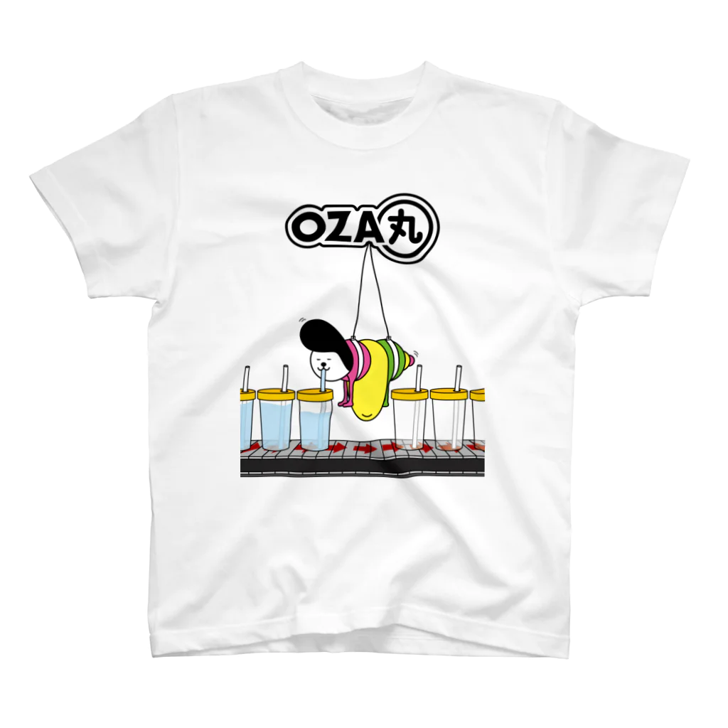 SHUJI OZAWAの飲み物を飲むOZA丸 スタンダードTシャツ