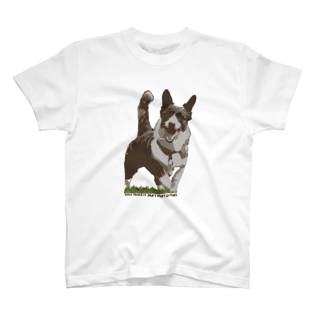 Corgi no ShippoのpuripuriU-tan Regular Fit T-Shirt