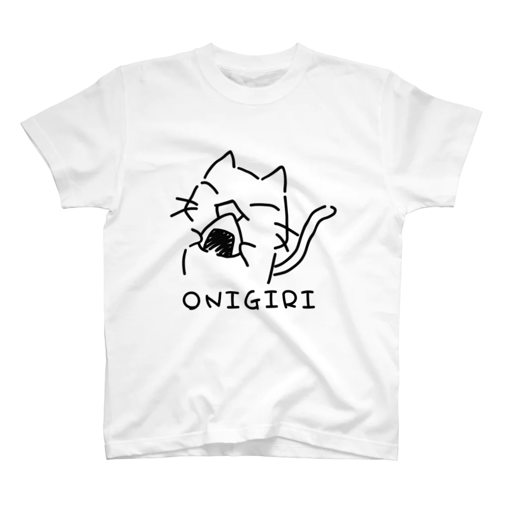 白夢の博物館の糸目ねことおにぎり『ONIGIRI』 スタンダードTシャツ