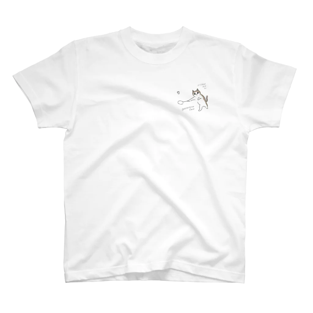 ieieのねことバドミントン スタンダードTシャツ