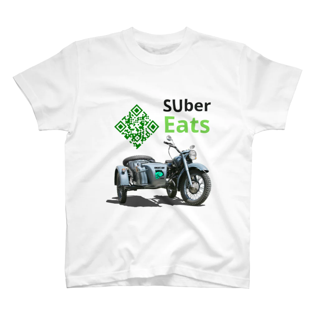 米八そばグッズショップのSUber Eats【白】 Regular Fit T-Shirt