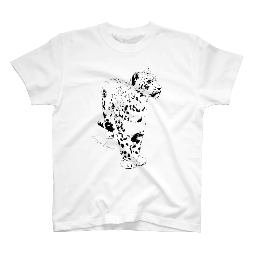 KITARO-GHEE suzuri shopのSnow Leopard スタンダードTシャツ