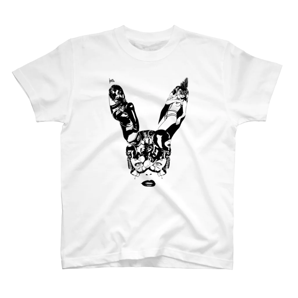 SIXTY-NINE FACTORYのBlack Bunny Mask スタンダードTシャツ