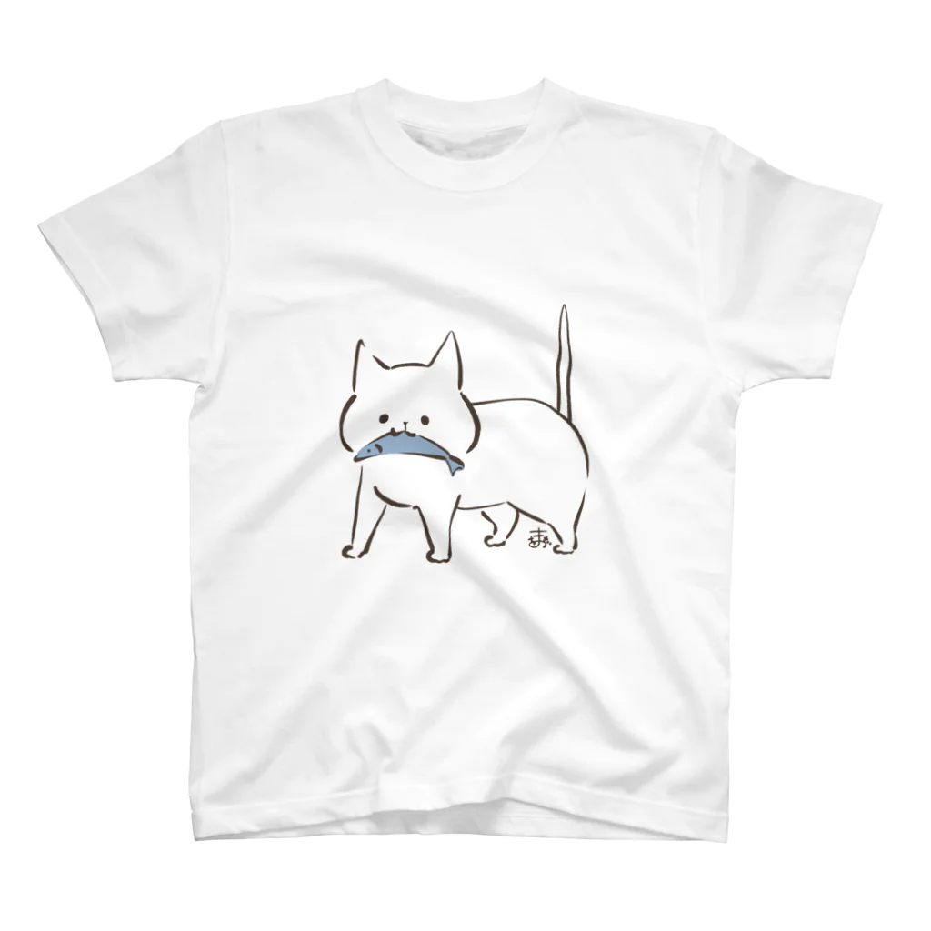 まをぢょっぷの熊の木彫り風ねこ スタンダードTシャツ