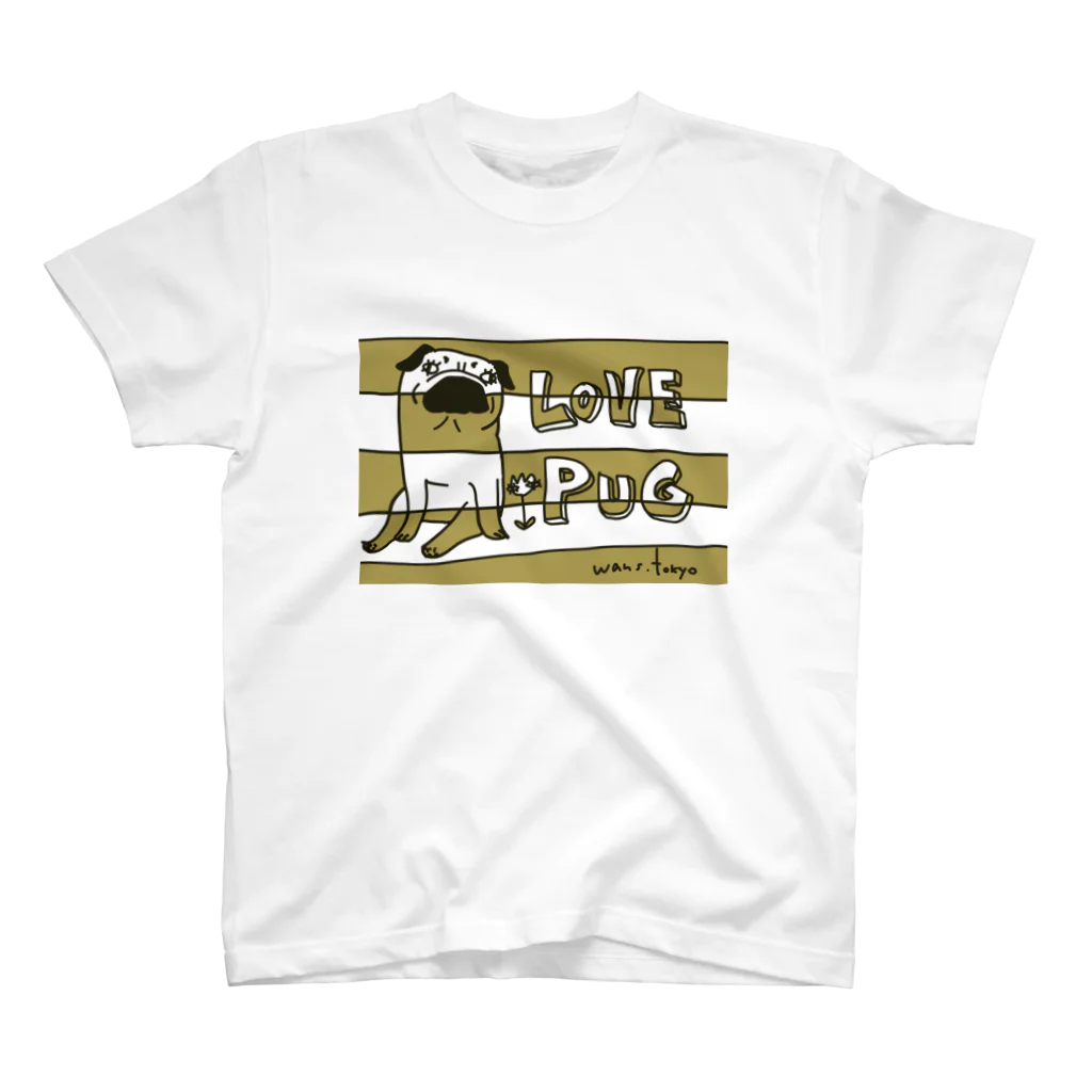 androgyneのLOVE PUG BORDER スタンダードTシャツ