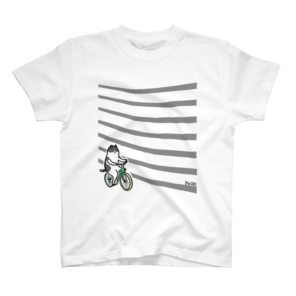 くろもりのちゃりねこ with ボーダー Regular Fit T-Shirt