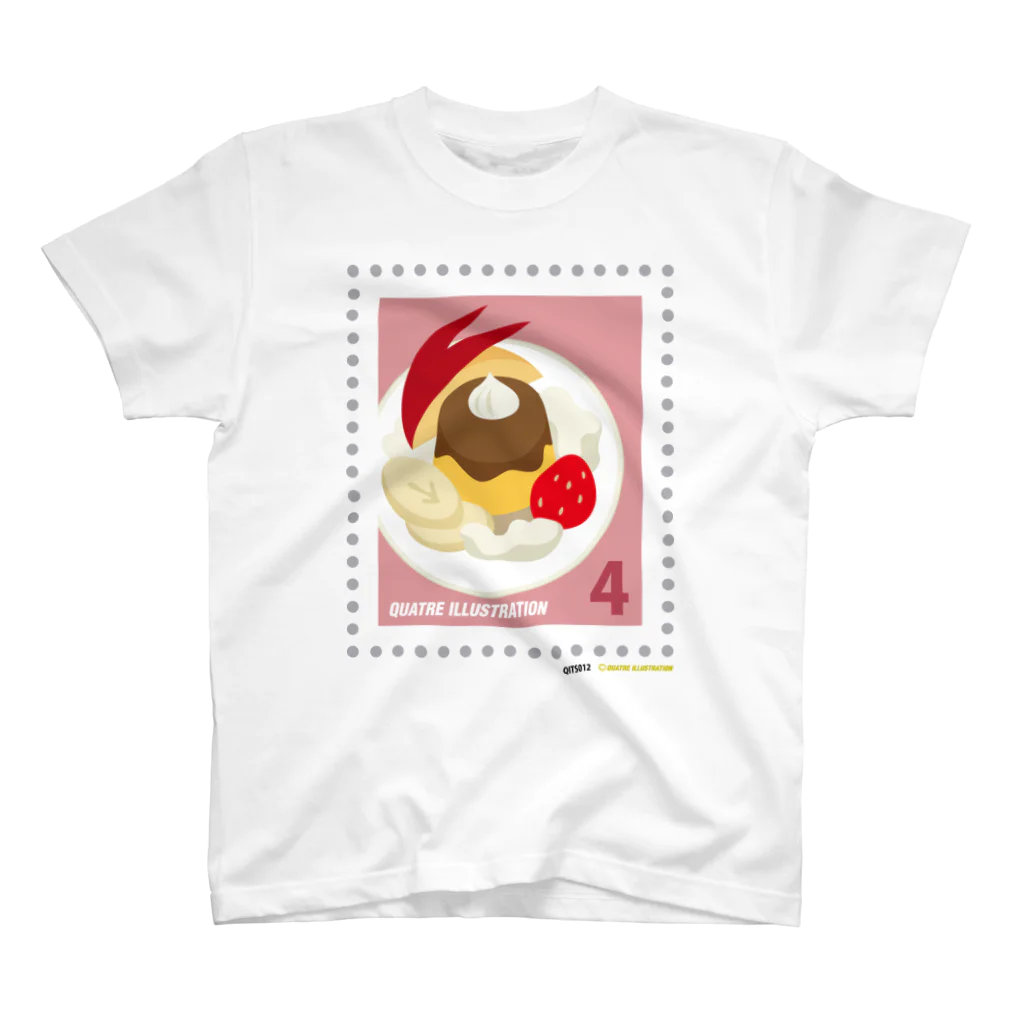 Quatre Illustrationのキャトル切手_プリンアラモード Regular Fit T-Shirt