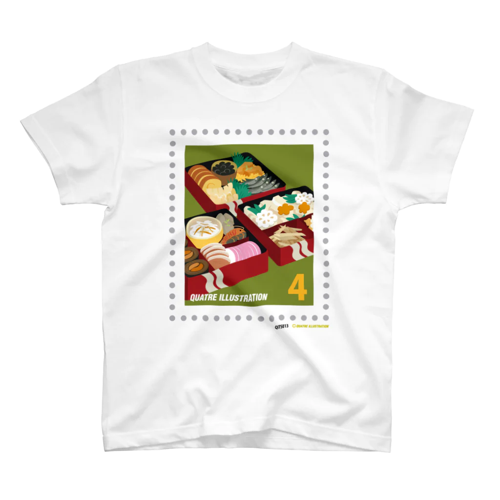 Quatre Illustrationのキャトル切手_おせち Regular Fit T-Shirt