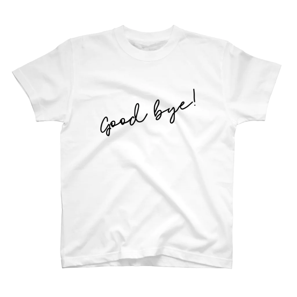 SANKAKU DESIGN STOREのGood Bye! シンプル黒 Regular Fit T-Shirt