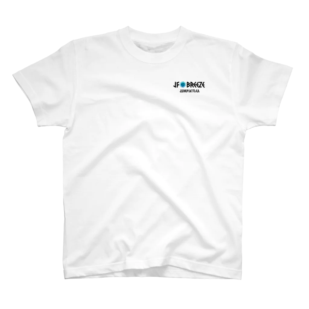 JF BreezeのJumpin'Flea黒（前背面） Regular Fit T-Shirt