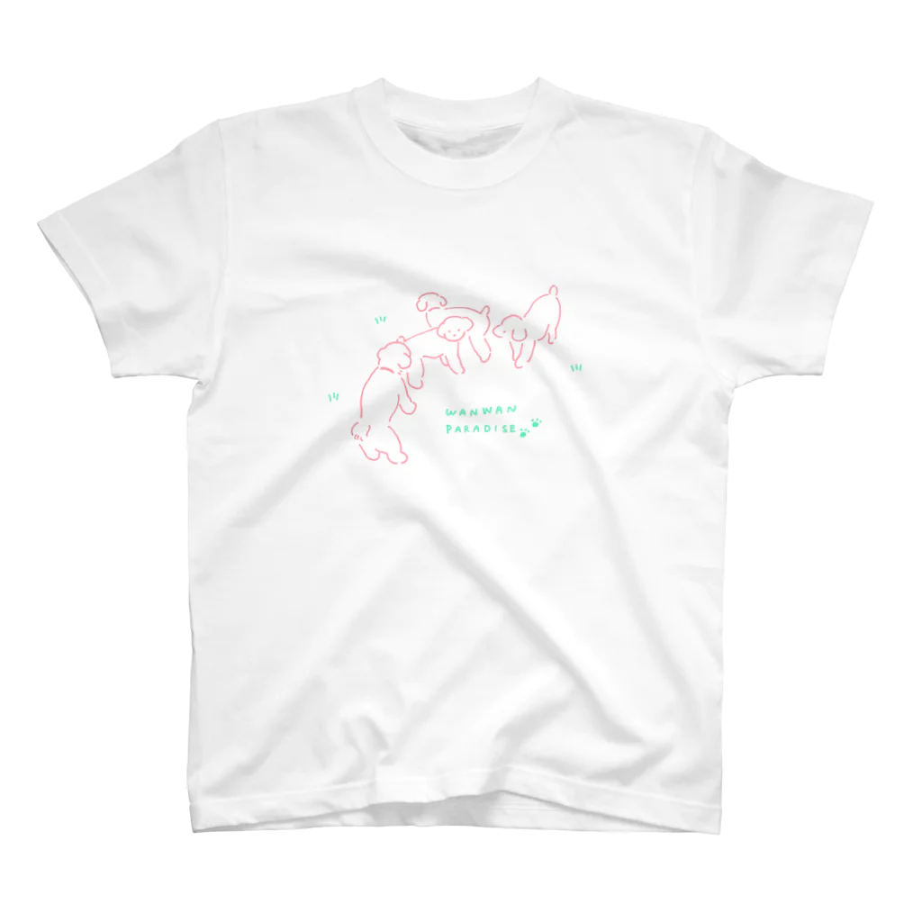 くまとうさぎとわたしたちのわんわんパラダイス スタンダードTシャツ