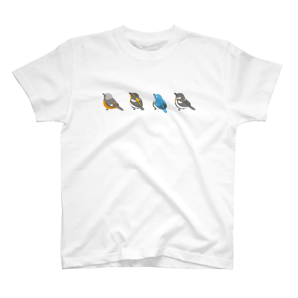 サカモトリエ/イラストレーターのヒタキたち(野鳥たち) Regular Fit T-Shirt