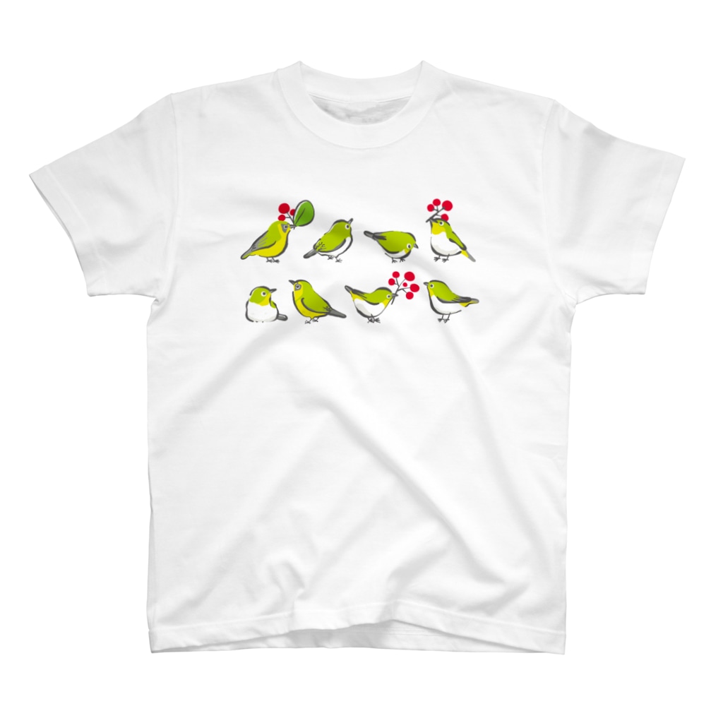 メジロとメグロたち 野鳥たち サカモトリエ イラストレーター Riesakamoto のスタンダードtシャツ通販 Suzuri スズリ