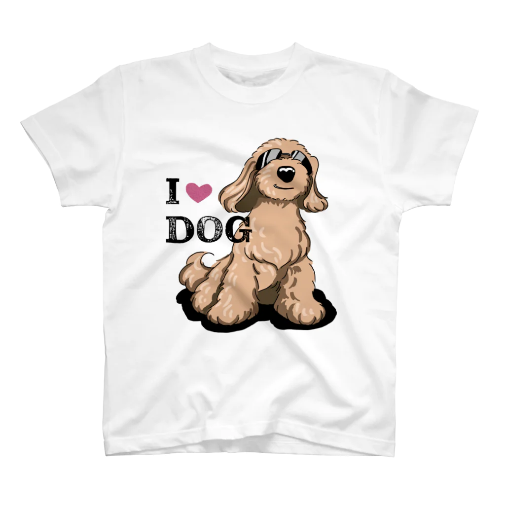 リカクリエイトのI LOVE DOG茶色のイケワン Regular Fit T-Shirt