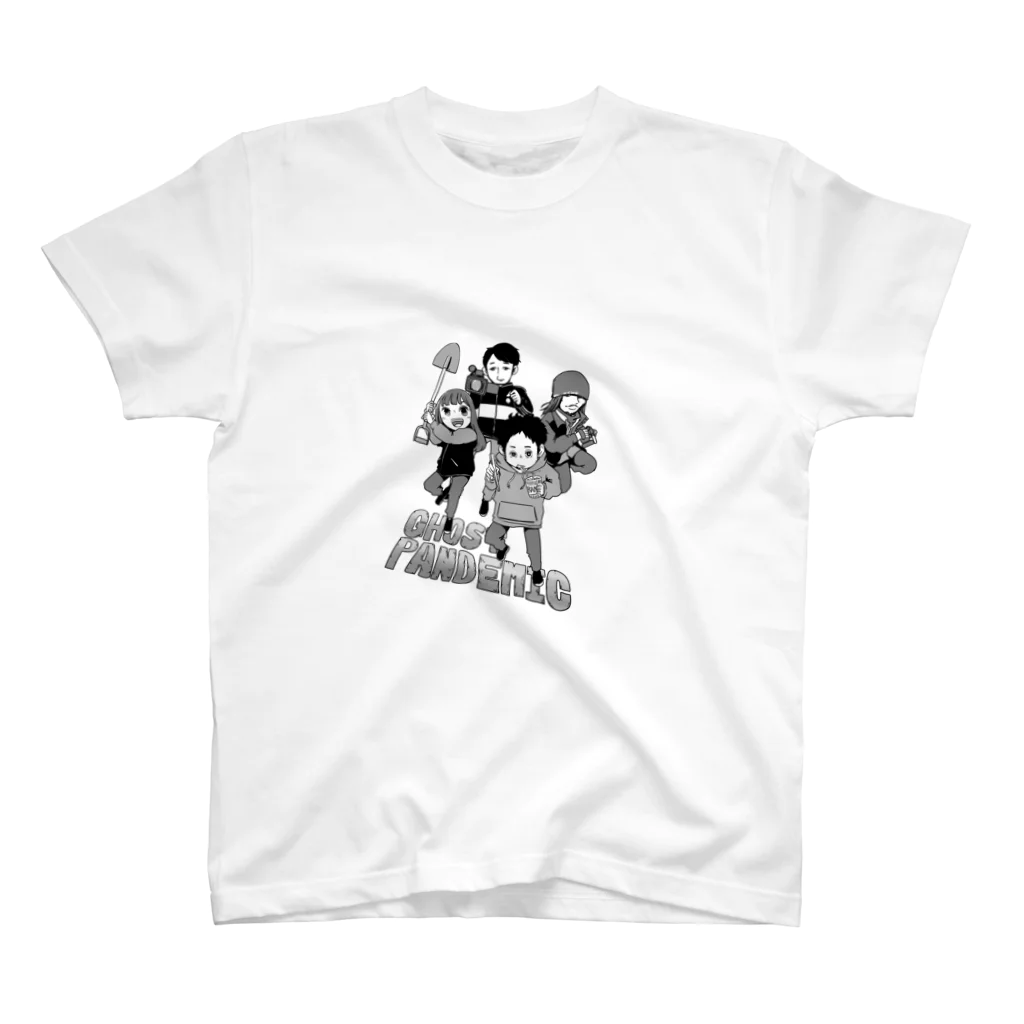 アムモ98ホラーチャンネルショップの心霊～パンデミック～イラスト モノクロVer Regular Fit T-Shirt
