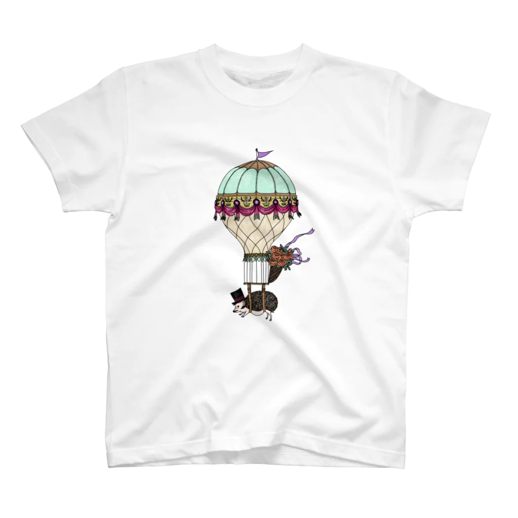 hedgehog_azukiのClassic Air Balloon-male Regular Fit T-Shirt