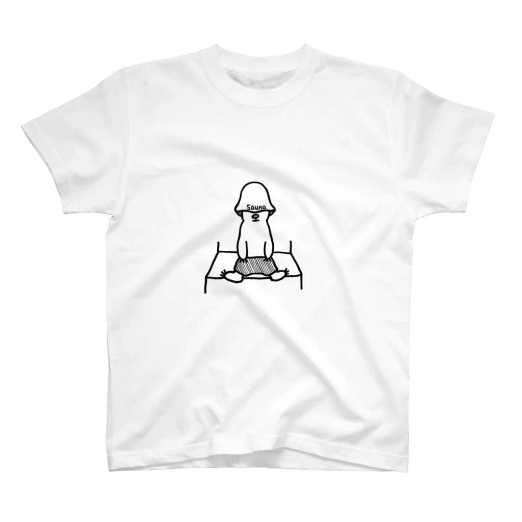 あでの手描きグッズのサウナハットくまさん スタンダードTシャツ