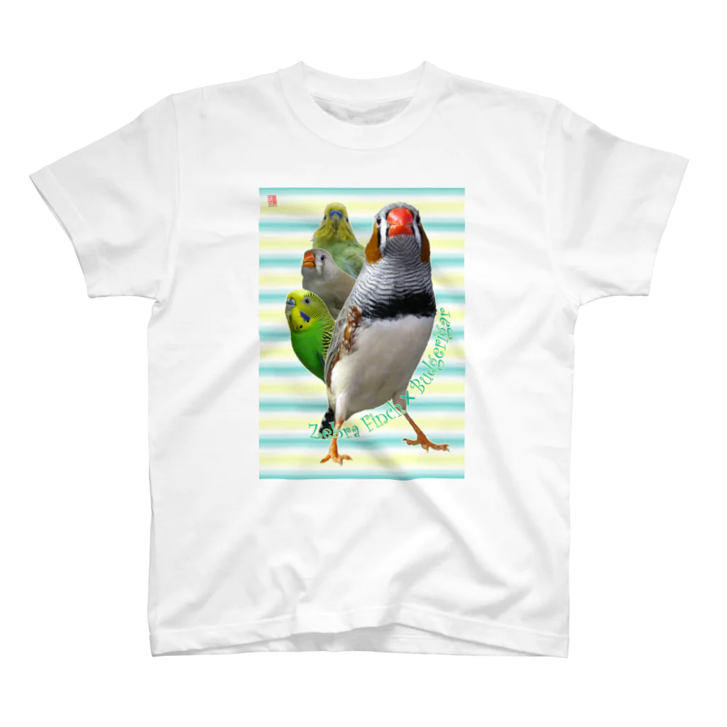 だが屋のキンカチョウ×セキセイインコ スタンダードTシャツ