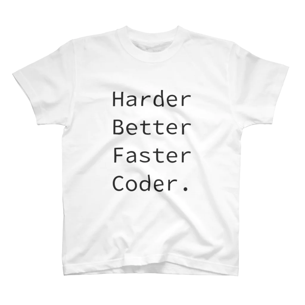くろふね@PokemonGOの日本代表のHarder Better Faster Coder. (Source Code Pro ver.) Regular Fit T-Shirt