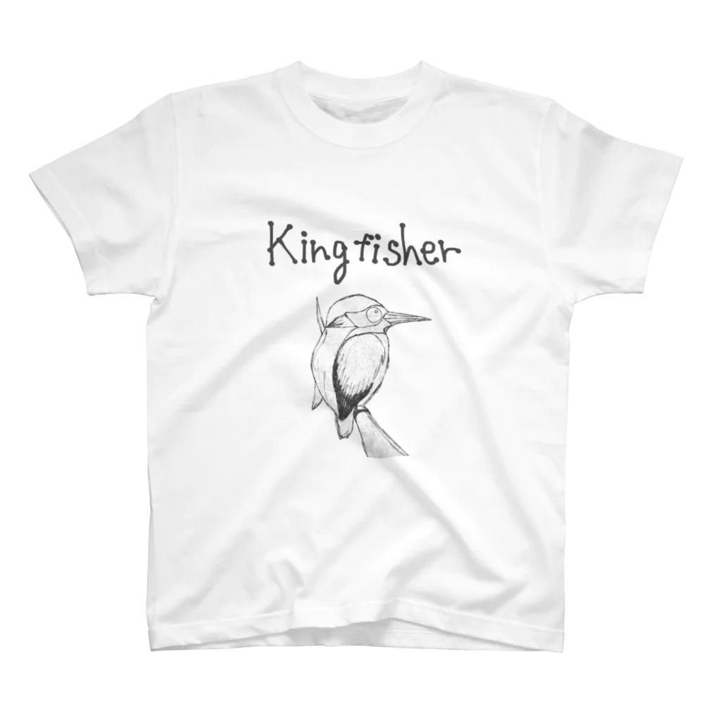 whale_sharkのモノクロカワセミ Regular Fit T-Shirt