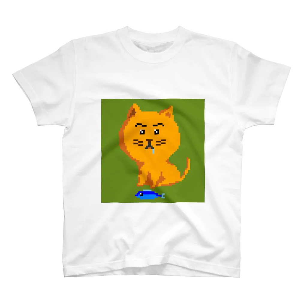 ドット屋のがまんねこ Regular Fit T-Shirt