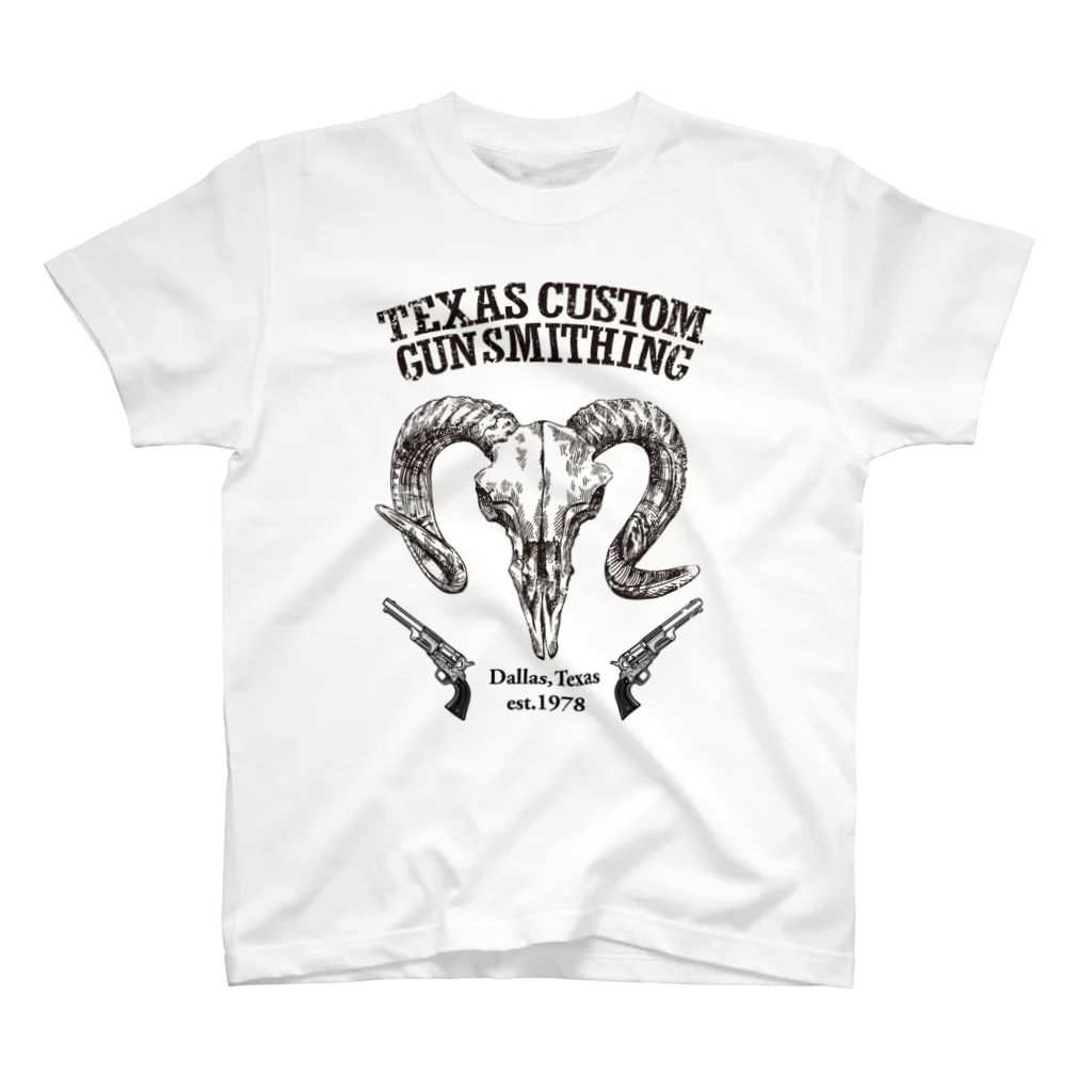 TEXAS CUSTOM GUNSMITHINGのTEXAS CUSTOM GUNSMITHING RAM SKULL Regular Fit T-Shirt