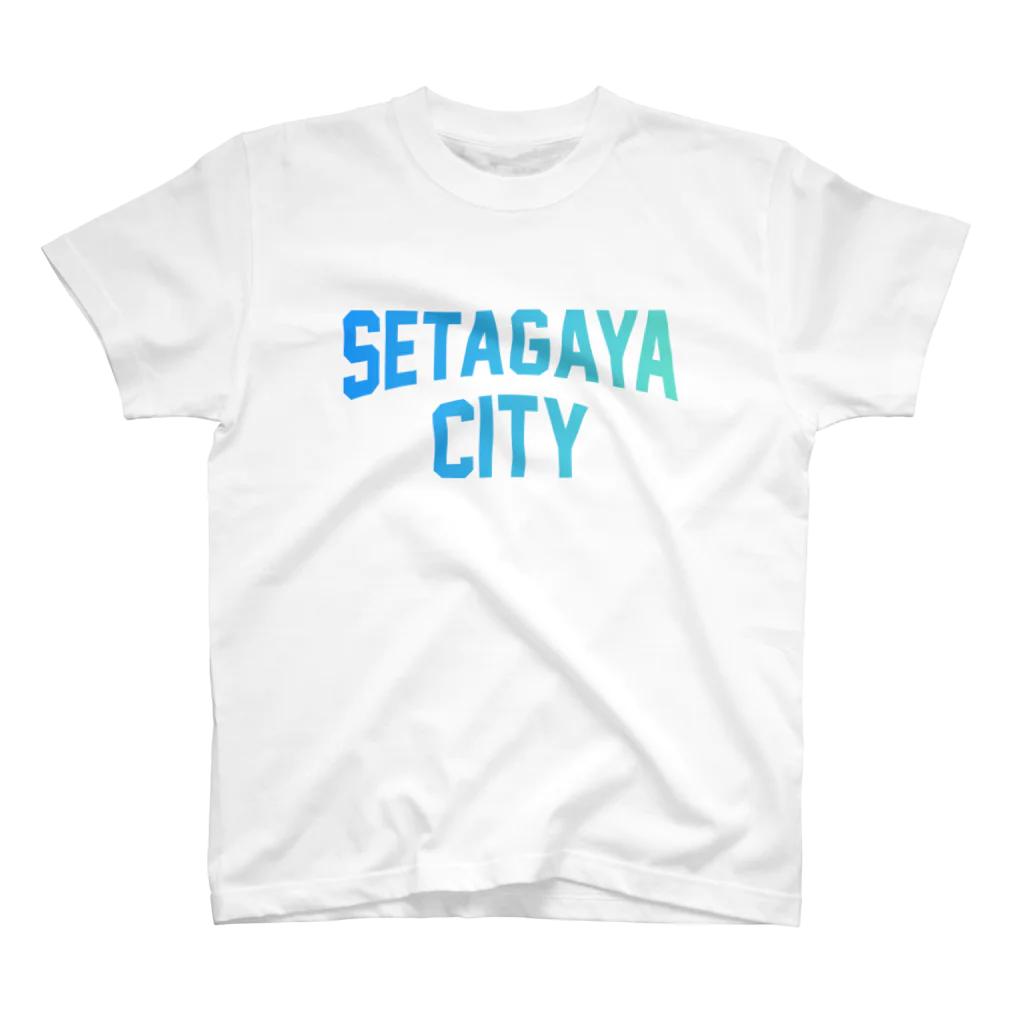 JIMOTO Wear Local Japanの世田谷区 SETAGAYA CITY ロゴブルー スタンダードTシャツ