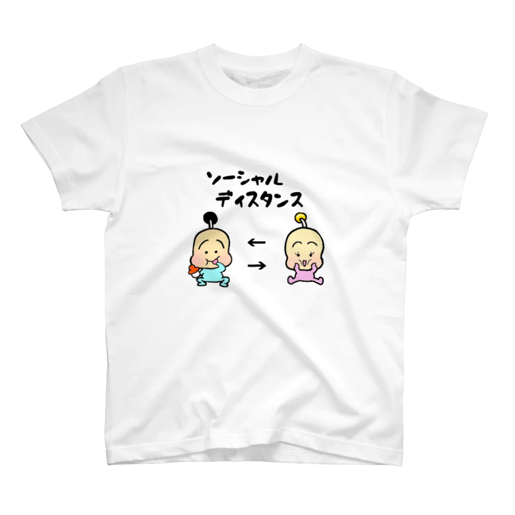 イセキサキのあかちゃんザムライ〔ソーシャルディスタンス〕 スタンダードTシャツ