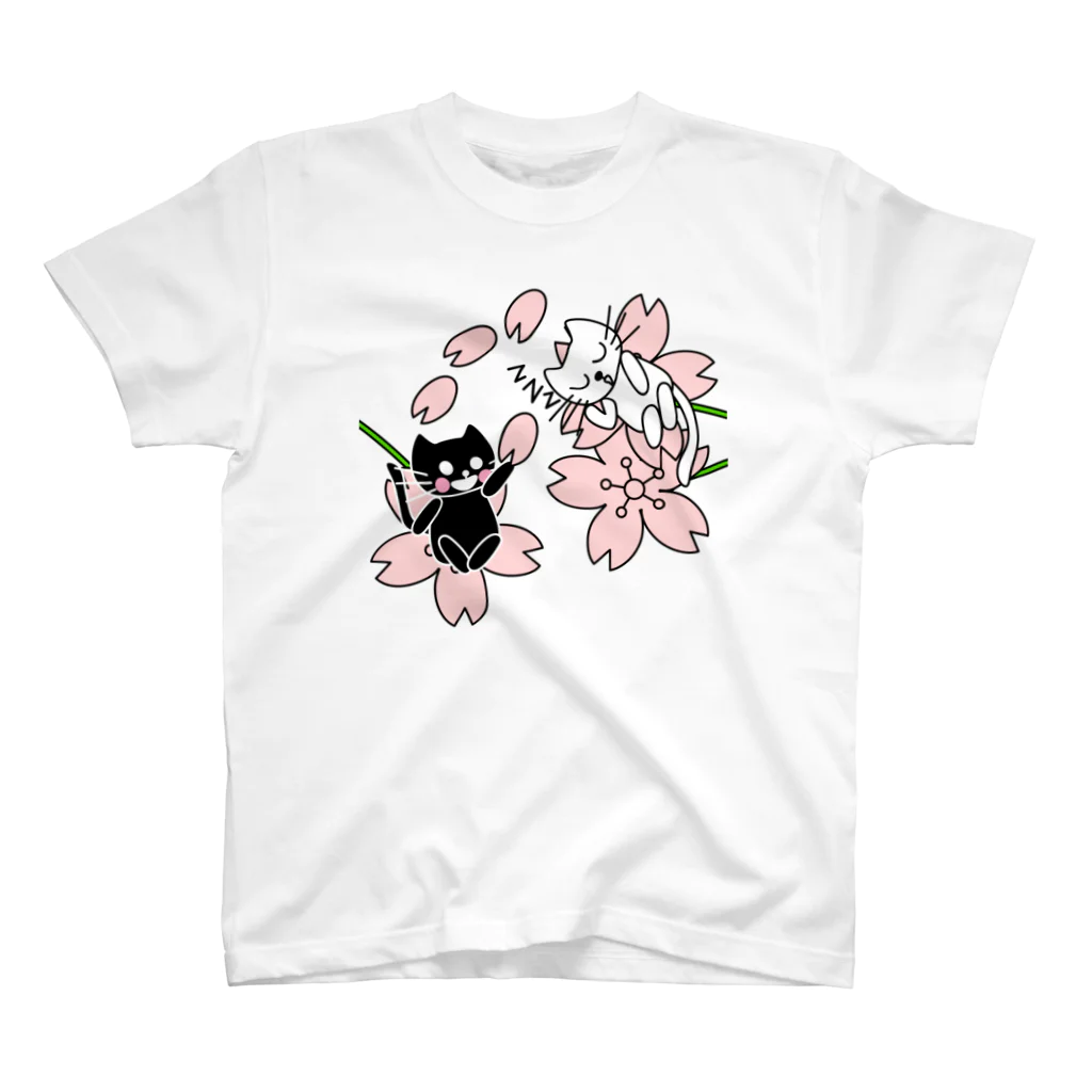 J's Mart 2ndのたまとクロと桜 スタンダードTシャツ